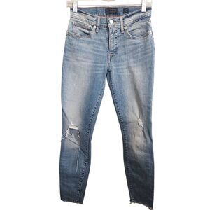 Lucky Brand Women’s Size 4/27 Mid Rise Super Skinny Blue Jeans Distressed
